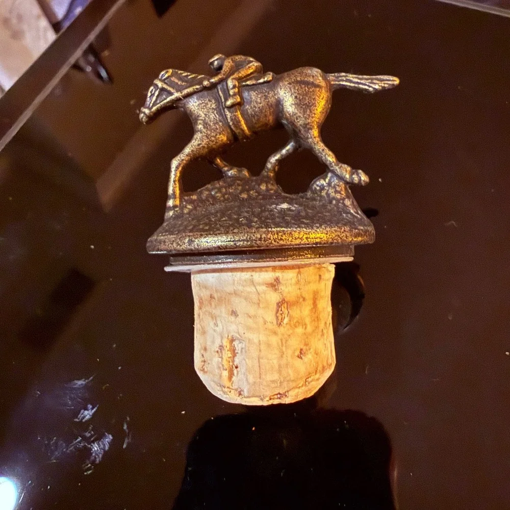 Blanton's Bourbon Bottle Stopper Letter N Horse Jockey Bronze New Equestrian
